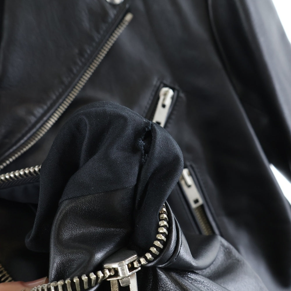 CELINE(セリーヌ) CELINE by Hedi Slimane クラシックバイカー カーフスキン ダブル レザーライダースジャケット 2E158599E ブラック