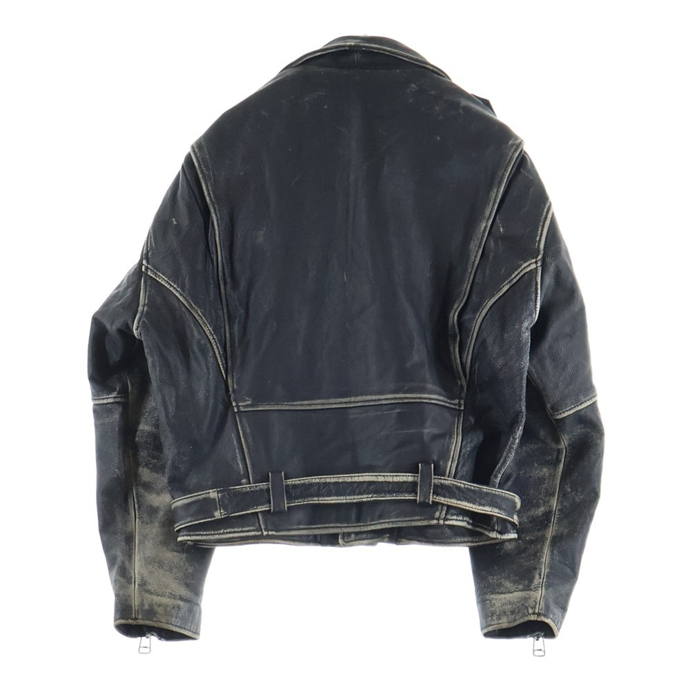 VINTAGE(ヴィンテージ) 80-90S ROBO JEANS ロボジーンズ COW LEATHER DOUBLE RAIDERS JACKET 牛革 レザー ダブル ライダース ジャケット ブラック 71103