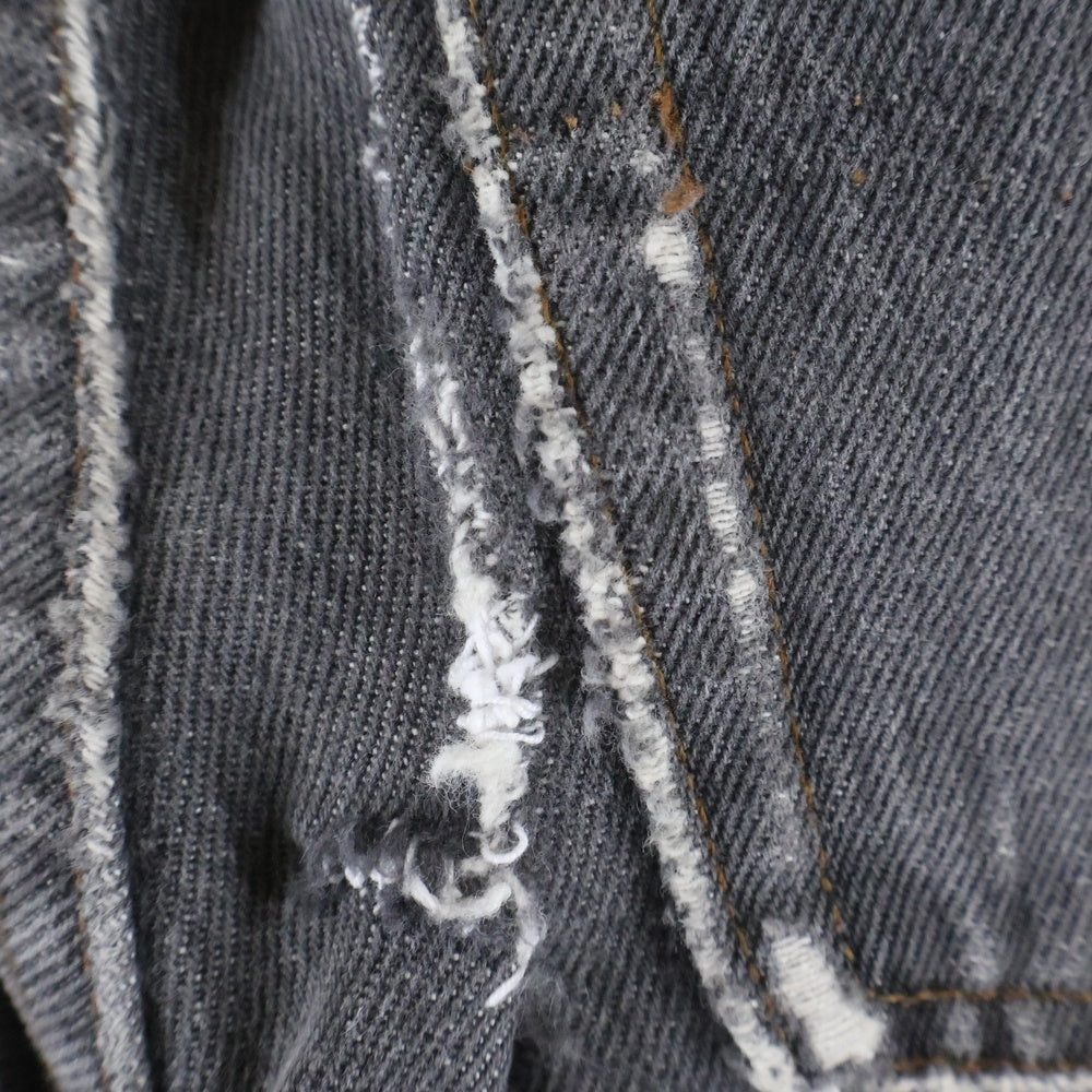 Levi's(リーバイス) 80s 501 先染め ボタン裏653 USA製 スモールe ストレートデニムパンツ ブラック 501-0658