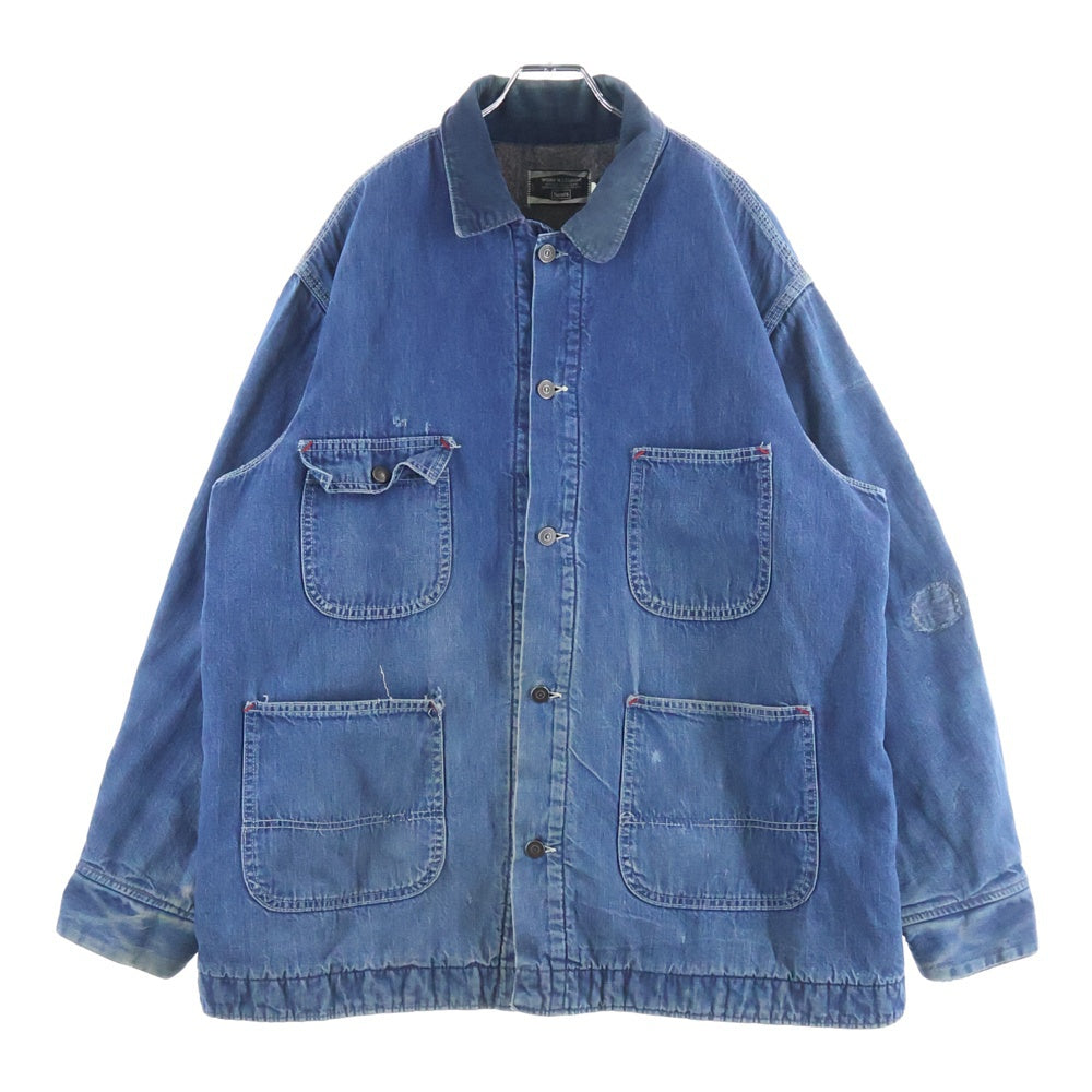 VINTAGE(ヴィンテージ) sears work'n leisure DENIM COVERALL ブランケット付きデニムカバーオール ブルー