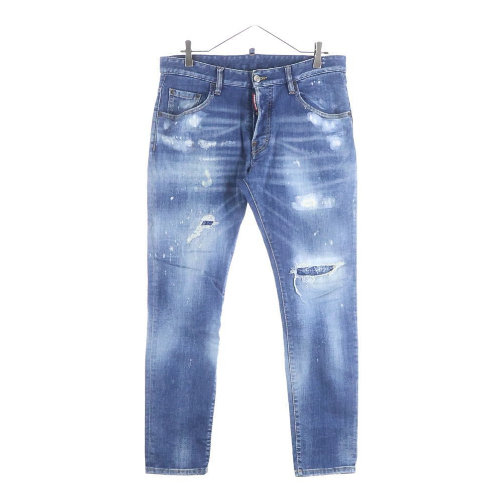 DSQUARED2(ディースクエアード) 20AW DAMAGED SKINNY DENIM PANTS ダメージ加工 スキニー デニムパンツ インディゴ 01PR/2020/2316/1