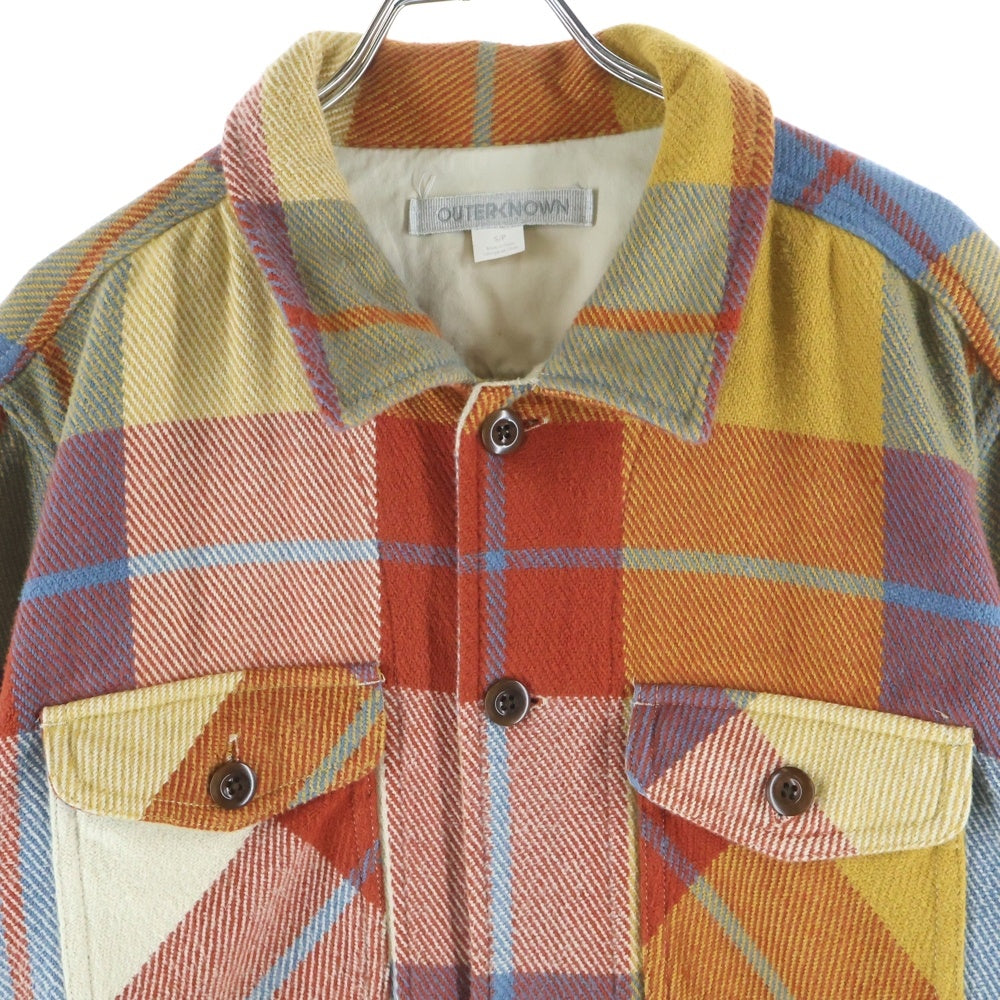 OUTERKNOWN(アウターノウン) FLANNEL CHECK L/S ORGANIC COTTON SHIRT フランネル オーガニックコットン 長袖 チェックシャツ レッド/オレンジ/ブルー