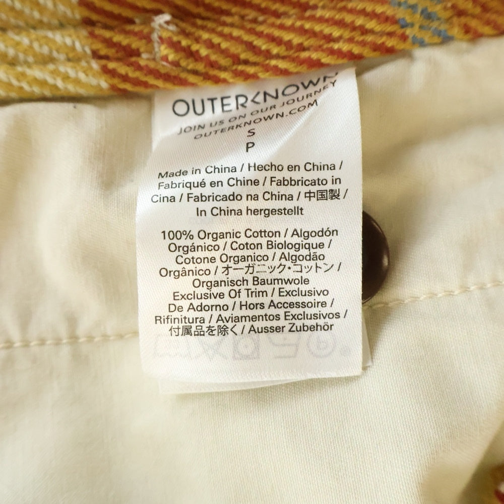 OUTERKNOWN(アウターノウン) FLANNEL CHECK L/S ORGANIC COTTON SHIRT フランネル オーガニックコットン 長袖 チェックシャツ レッド/オレンジ/ブルー