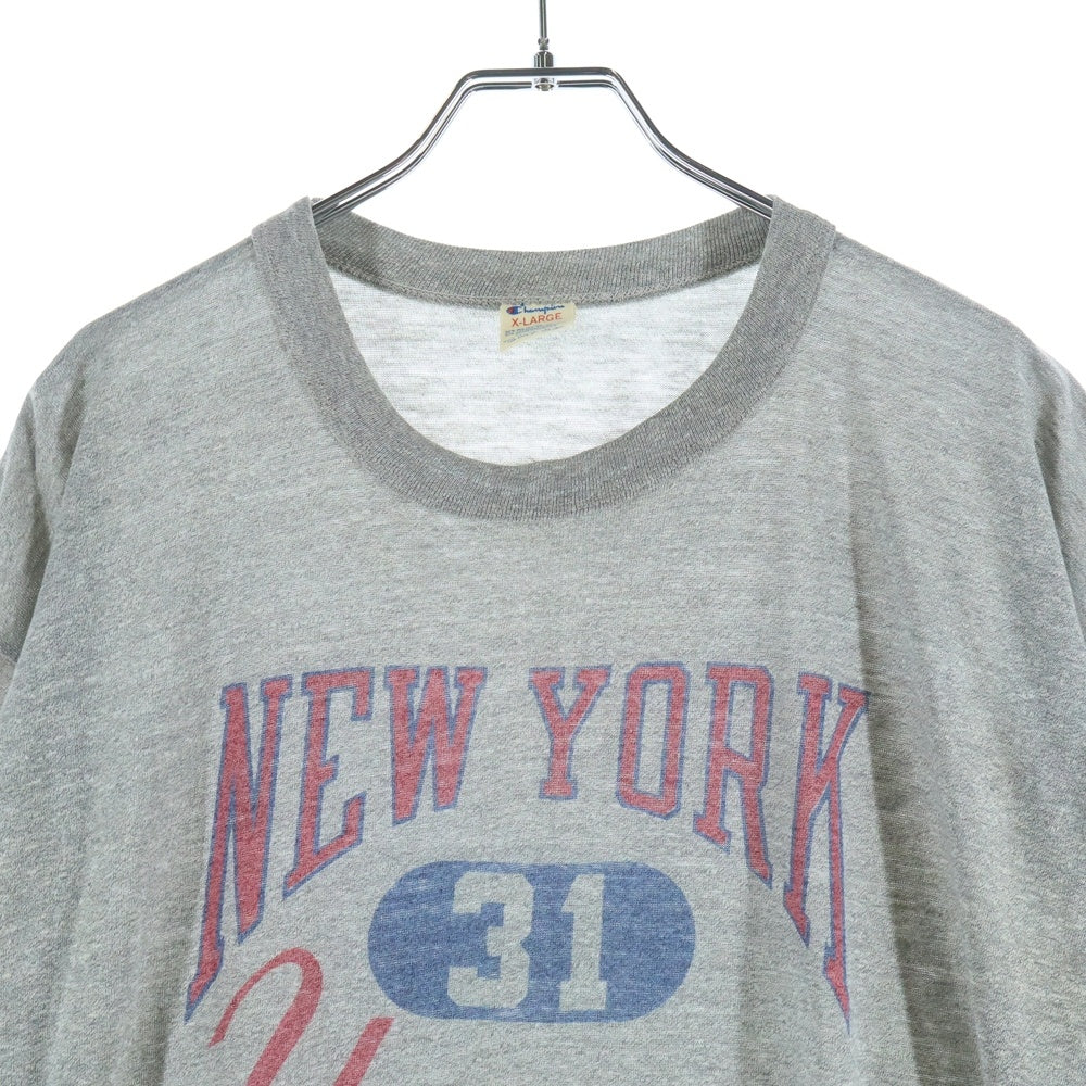 CHAMPION(チャンピオン) 80S NEW YORK YANKEES ニューヨークヤンキース ベースボール トリコタグ 染み込み 半袖Tシャツ カットソー グレー