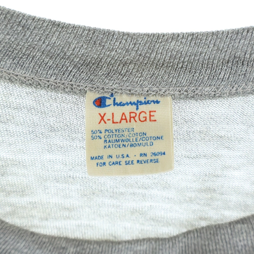 CHAMPION(チャンピオン) 80S NEW YORK YANKEES ニューヨークヤンキース ベースボール トリコタグ 染み込み 半袖Tシャツ カットソー グレー