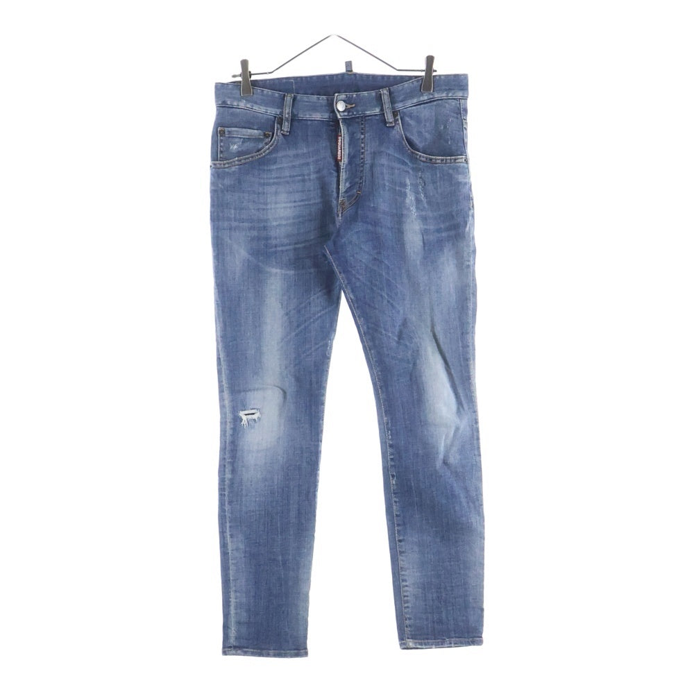DSQUARED2(ディースクエアード) 20AW DAMAGED SKINNY DENIM PANTS ダメージ加工 スキニー デニムパンツ インディゴ 02PR/2020/1492/1