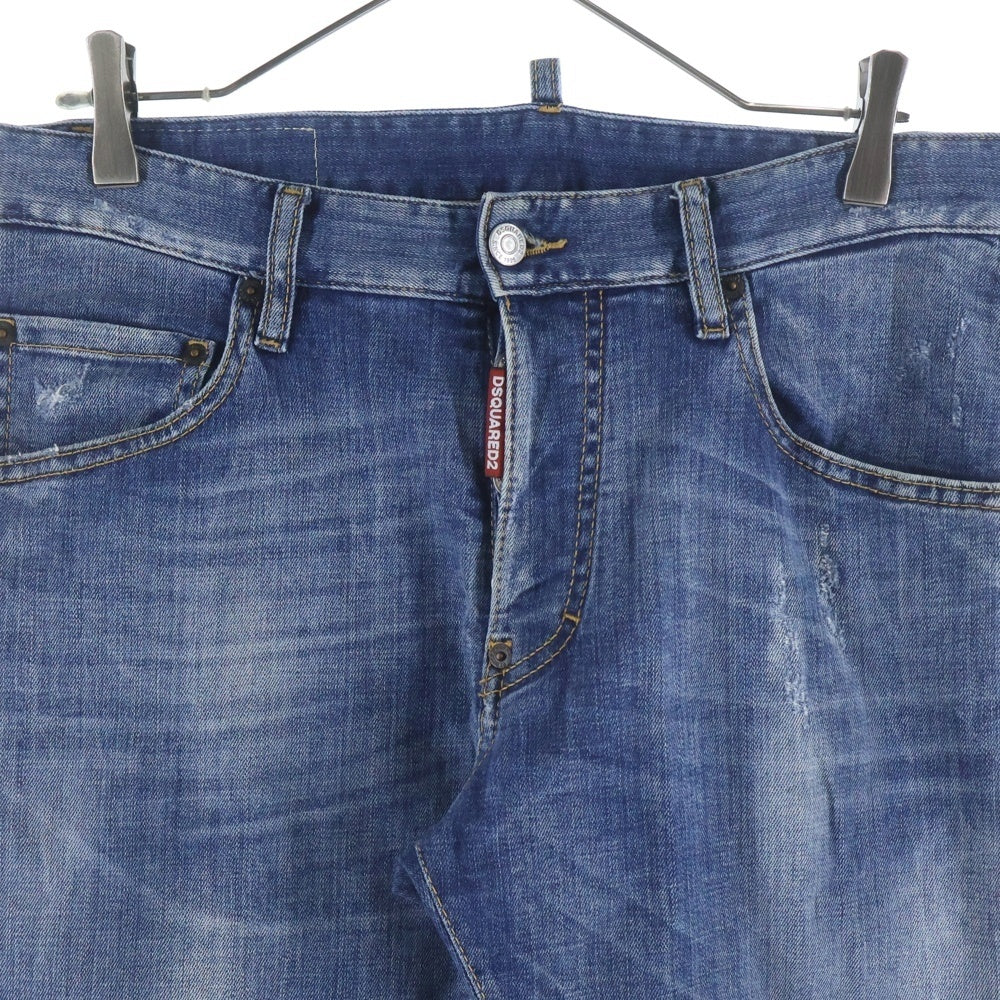 DSQUARED2(ディースクエアード) 20AW DAMAGED SKINNY DENIM PANTS ダメージ加工 スキニー デニムパンツ インディゴ 02PR/2020/1492/1