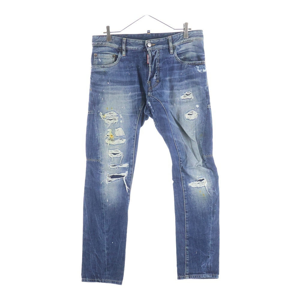 DSQUARED2(ディースクエアード) 16AW DAMAGED SKINNY DENIM PANTS ダメージ加工 スキニー デニムパンツ インディゴ 01PR/2016/65