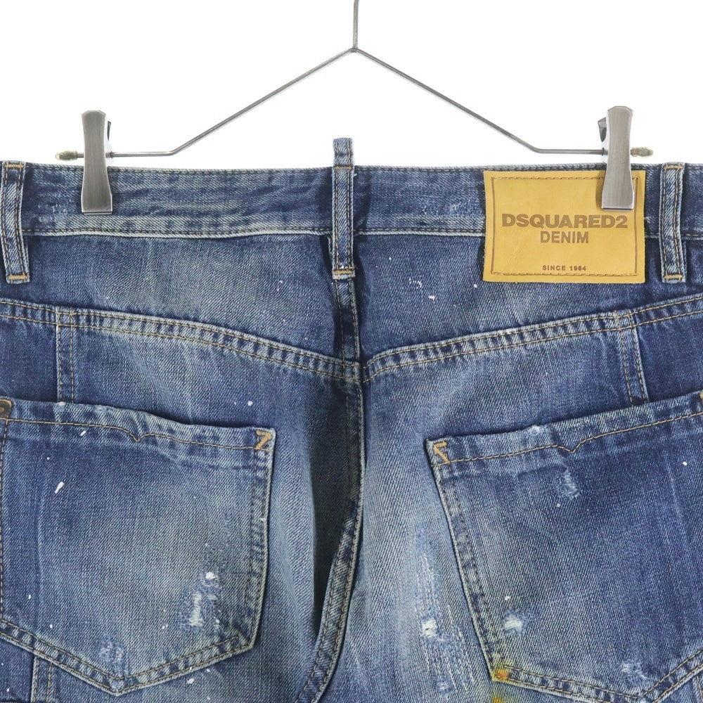 DSQUARED2(ディースクエアード) 16AW DAMAGED SKINNY DENIM PANTS ダメージ加工 スキニー デニムパンツ インディゴ 01PR/2016/65