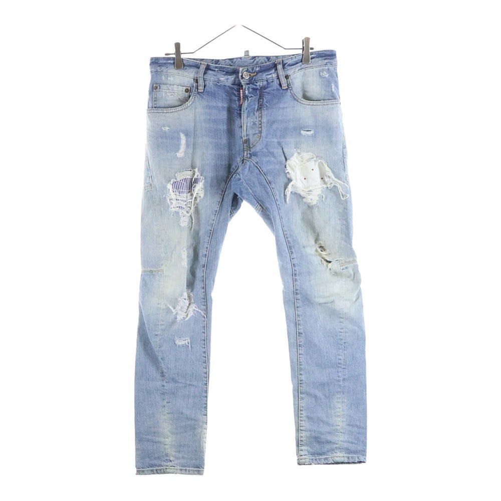 DSQUARED2(ディースクエアード) 16AW DAMAGED SKINNY DENIM PANTS ダメージ加工 スキニー デニムパンツ インディゴ 01PR/2016/1726