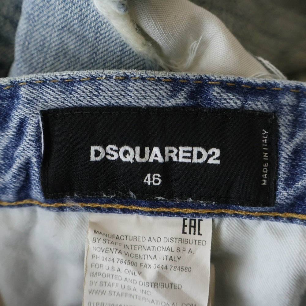 DSQUARED2(ディースクエアード) 16AW DAMAGED SKINNY DENIM PANTS ダメージ加工 スキニー デニムパンツ インディゴ 01PR/2016/1726