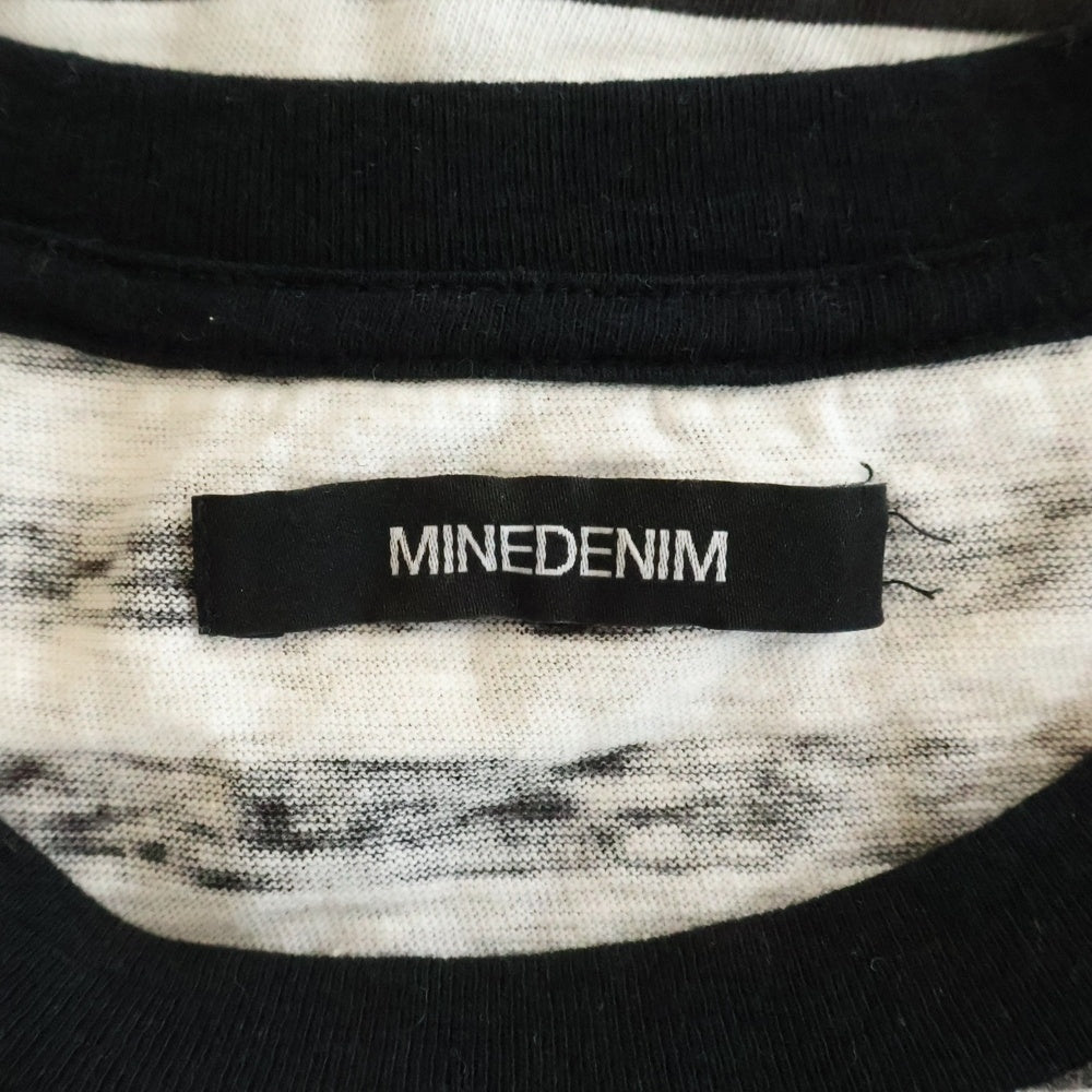 MINEDENIM(マインデニム) BORDER L/S T-SHIRTS ボーダー 長袖Tシャツ カットソー 2309-6002-07-L2 ブラック/ホワイト