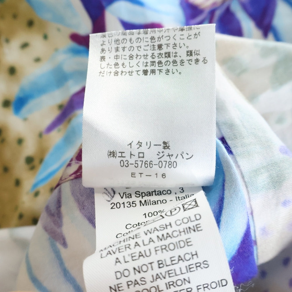 ETRO(エトロ) FLOWER ALL PATTERN L/S SHIRT イタリア製 花 総柄 長袖シャツ マルチカラー