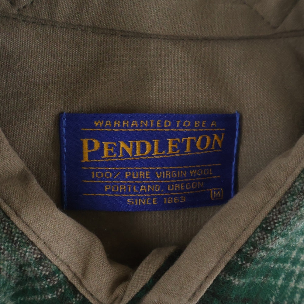 PENDLETON(ペンドルトン) 90S OMBRE CHECK L/S WOOL BOARD LODGE SHIRT オンブレチェック 長袖 ウール ボード シャツ カーキ/イエロー/ブラウン