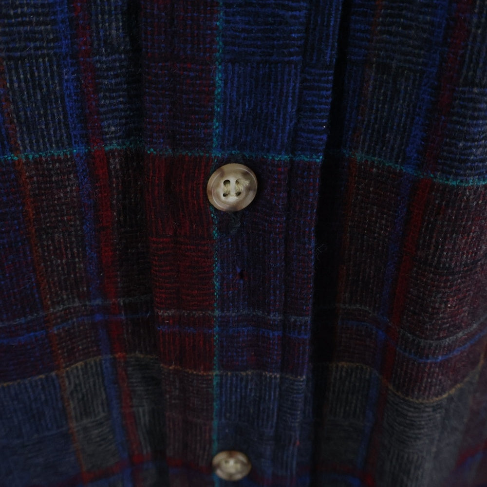 PENDLETON(ペンドルトン) 70S CHECK L/S WOOL BOARD SHIRT USA製 チェック 長袖 ウール ボード シャツ ネイビー/レッド/マルチカラー