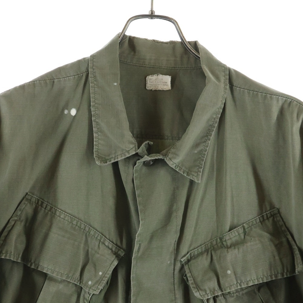 VINTAGE(ヴィンテージ) 70S COAT MAN'S COTTON WIND RESISTANT RIP STOP POPLIN MILITARY ジャングルファティーグ 5th リップストップ ジャケット カーキ 100-70-C-0249