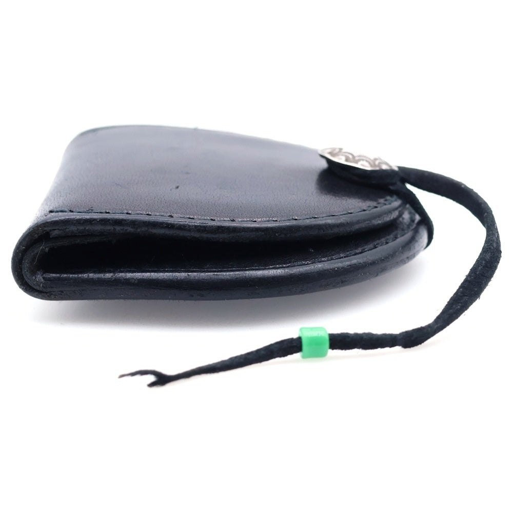goro's(ゴローズ) SADDLE LEATHER 丸形 コンチョ付 小銭入れ 財布 レザー ブラック