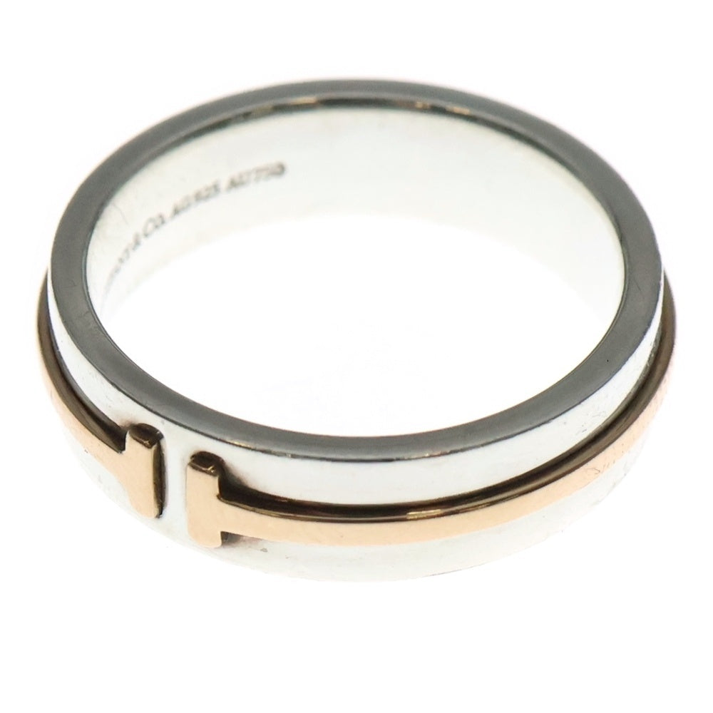 TIFFANY & Co.(ティファニー) T WIDE RING AG925 AU750 Tワイド リング コンビ シルバー/ゴールド