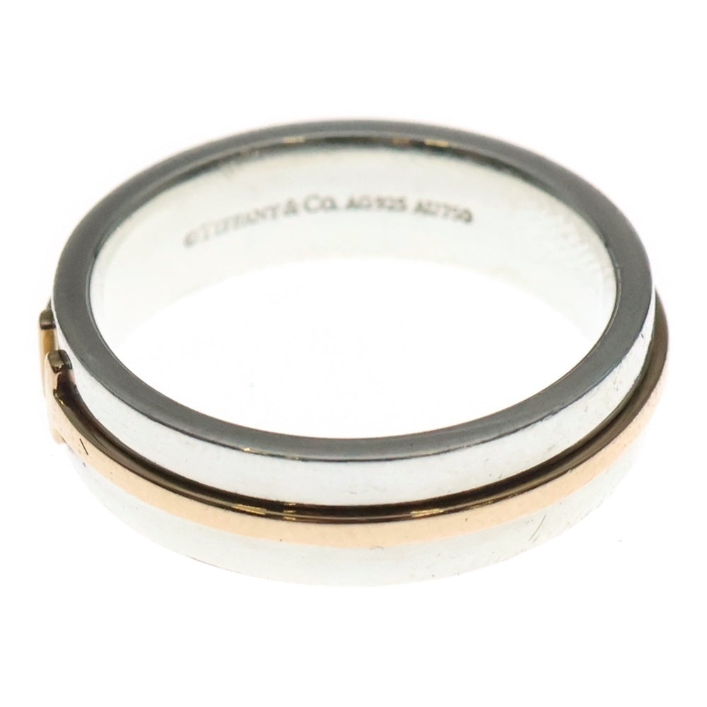 TIFFANY & Co.(ティファニー) T WIDE RING AG925 AU750 Tワイド リング コンビ シルバー/ゴールド
