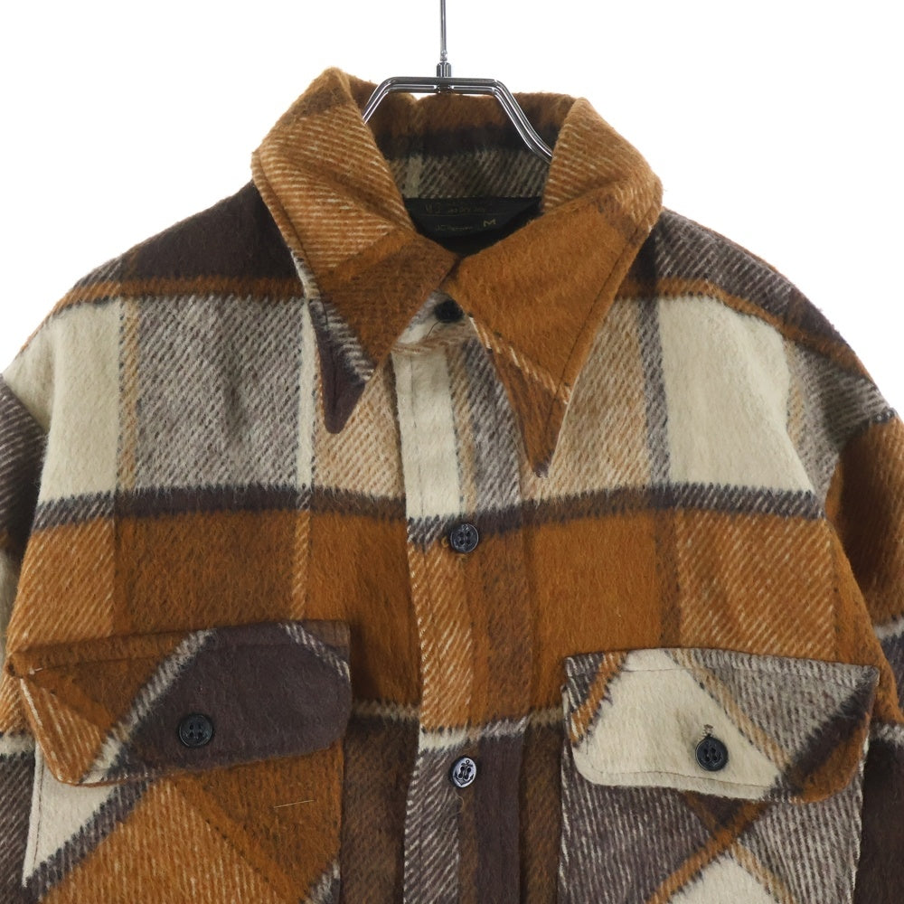 VINTAGE(ヴィンテージ) 70S JC PENNY WOOL CHECK L/S SHIRT ウール チェック 長袖 シャツ ブラウン/ベージュ