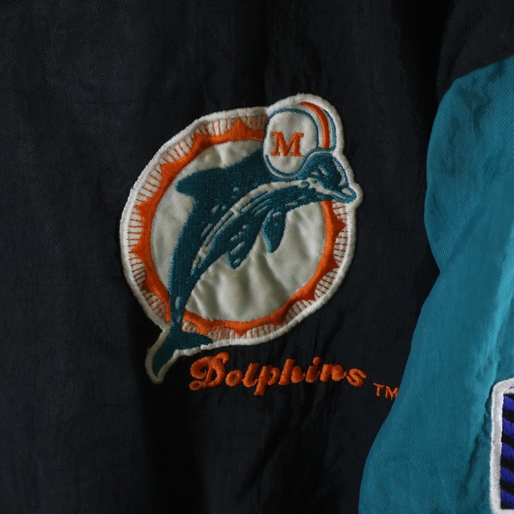 VINTAGE(ヴィンテージ) 90S NFL DOLPHINS ドルフィンズ REVERSIBLE PUFF JACKET リバーシブル 中綿ジャケット グリーン/ブラック