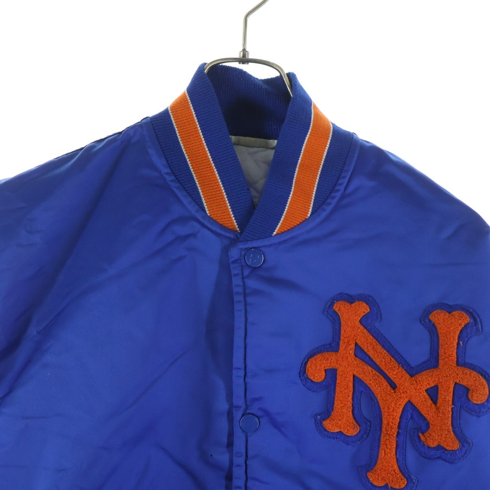 VINTAGE(ヴィンテージ) 80-90S STARTER スターター NEW YORK METS MATSUMOTO 6 NYLON JACKET ニューヨクメッツ 裏地キルティング 中綿ジャケット スカジャン ブルー/オレンジ
