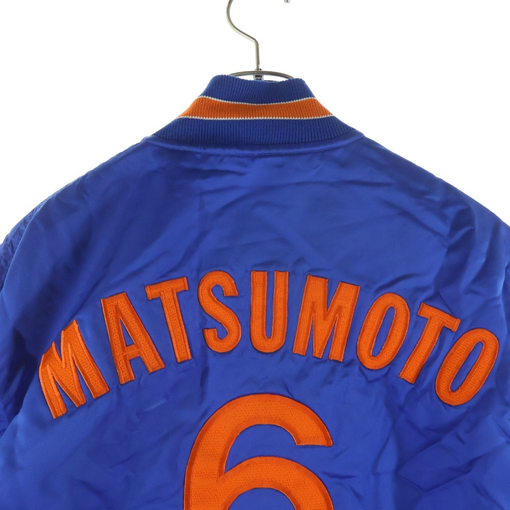 VINTAGE(ヴィンテージ) 80-90S STARTER スターター NEW YORK METS MATSUMOTO 6 NYLON JACKET ニューヨクメッツ 裏地キルティング 中綿ジャケット スカジャン ブルー/オレンジ