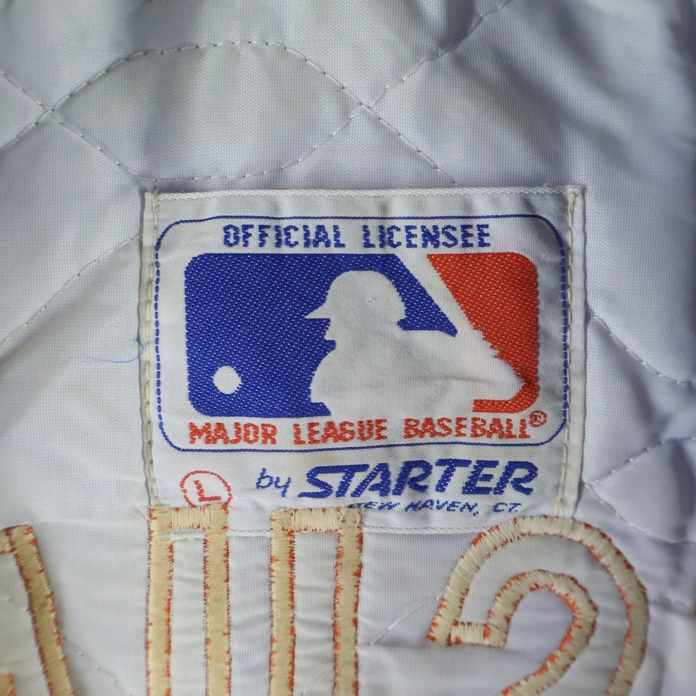 VINTAGE(ヴィンテージ) 80-90S STARTER スターター NEW YORK METS MATSUMOTO 6 NYLON JACKET ニューヨクメッツ 裏地キルティング 中綿ジャケット スカジャン ブルー/オレンジ