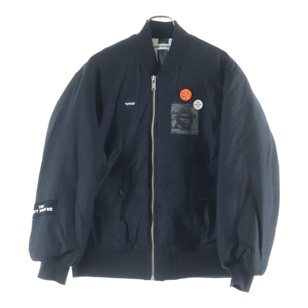 UNDERCOVER(アンダーカバー) 25AW DESCRIPTION MA-1 UP2E4203 パッチワーク 缶バッジ付ボンバージャケット ブラック