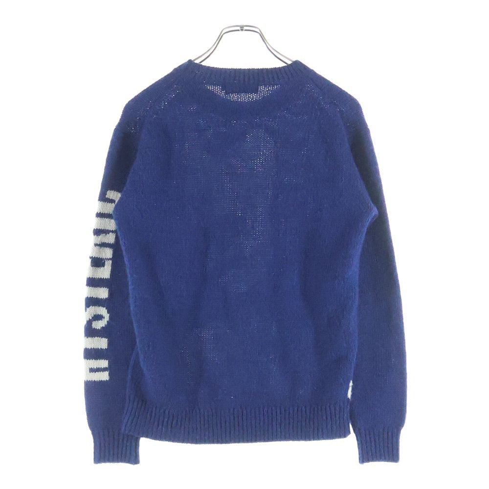 HYSTERIC GLAMOUR(ヒステリックグラマー) ギターガール 大判デザイン クルーネック長袖ニット ブルー 02193NS10