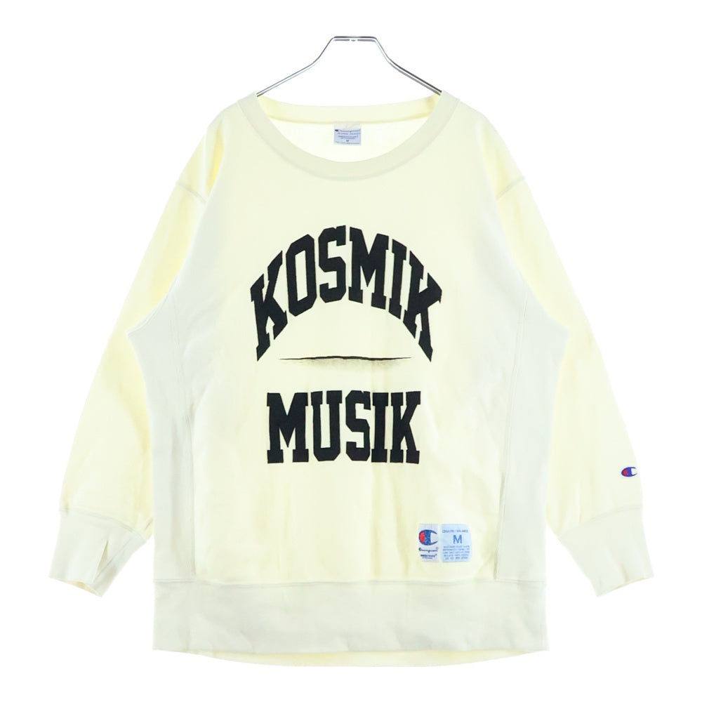 CHAMPION(チャンピオン) ×UNDERCOVER KOSMIK MUSIK SWEAT ×アンダーカバー プリントクルーネック長袖スウェットトレーナー アイボリー C8-B009