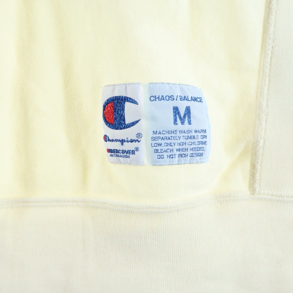 CHAMPION(チャンピオン) ×UNDERCOVER KOSMIK MUSIK SWEAT ×アンダーカバー プリントクルーネック長袖スウェットトレーナー アイボリー C8-B009