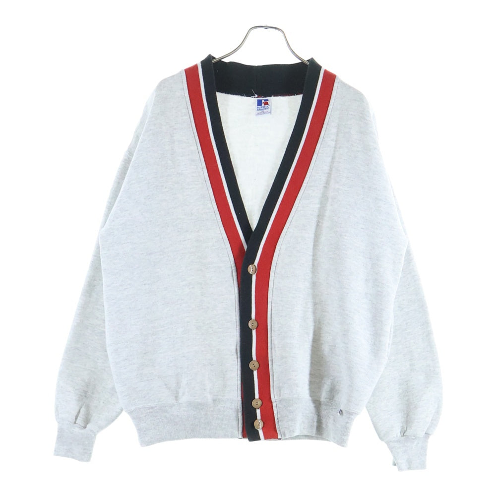 RUSSELL ATHLETIC(ラッセルアスレチック) 90s VINTAGE USA製 トリコロール スウェットカーディガン グレー/レッド/ブラック