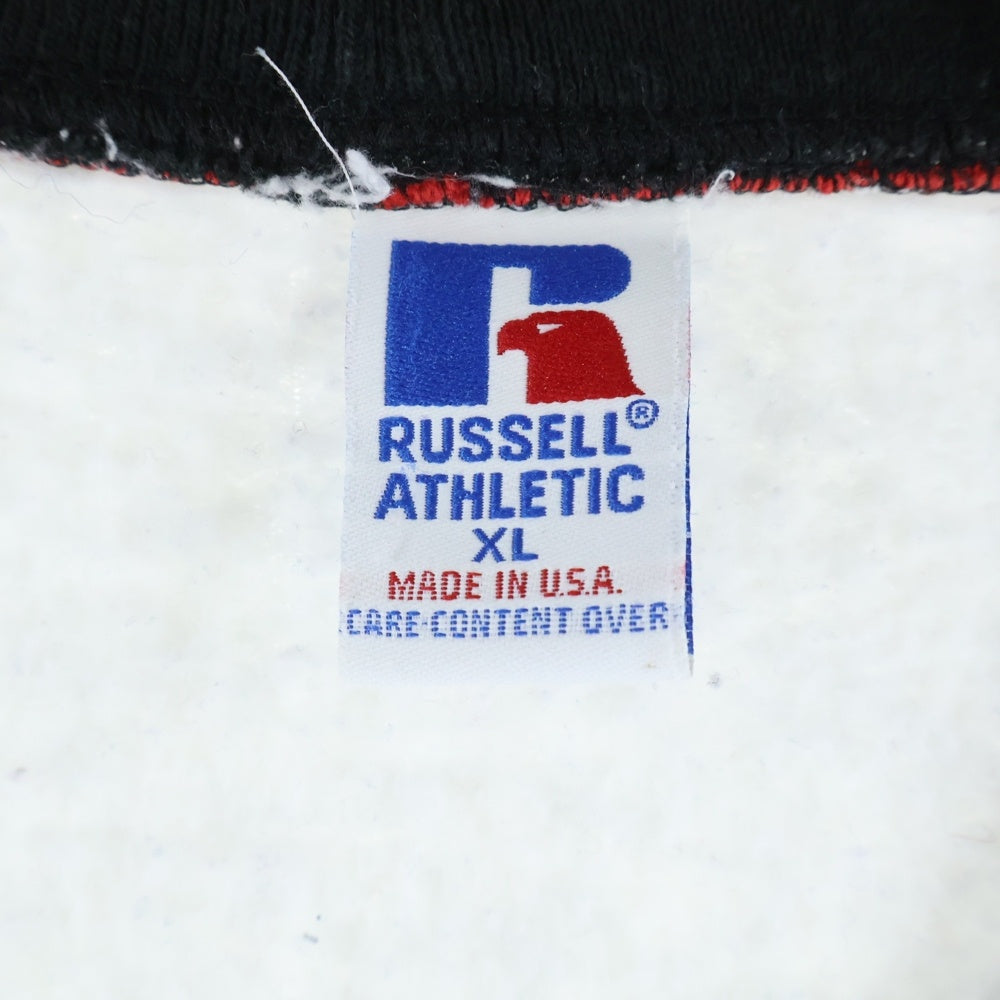 RUSSELL ATHLETIC(ラッセルアスレチック) 90s VINTAGE USA製 トリコロール スウェットカーディガン グレー/レッド/ブラック