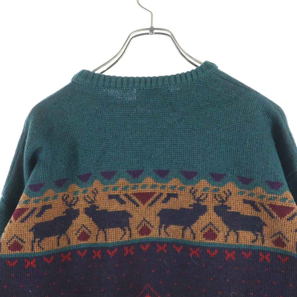 PENDLETON(ペンドルトン) 70-80s VINTAGE USA製 ネイティブ柄 クルーネック長袖ニットセーター マルチカラー