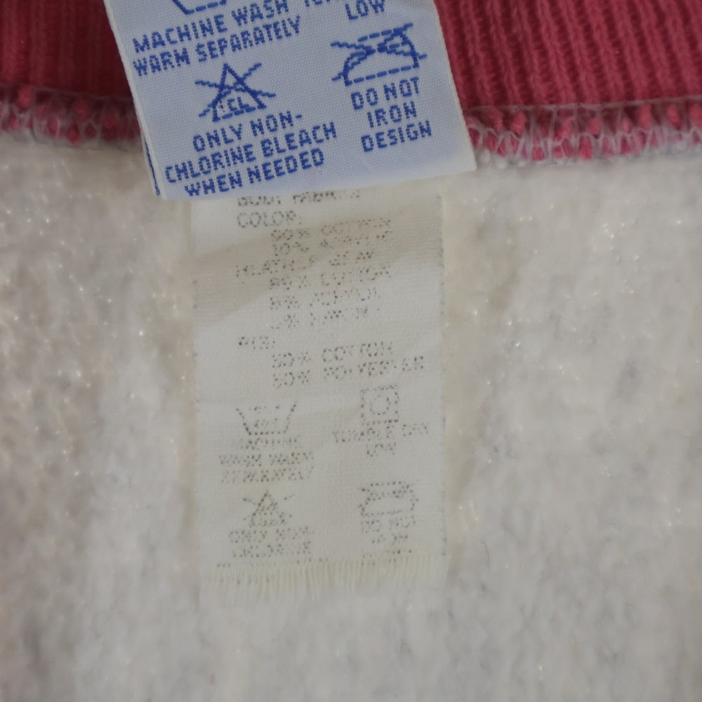 CHAMPION(チャンピオン) 90s REVERSE WEAVE RIB LINE リバースウィーブ リブライン クルーネック長袖スウェットトレーナー グレー/ピンク