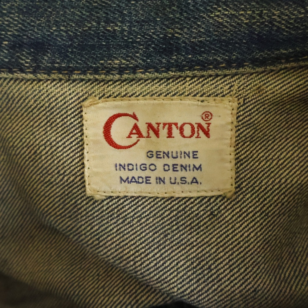 VINTAGE(ヴィンテージ) 60-70S CANTON キャントン 3rd TYPE DENIM TRUCKER JACKET デニム トラッカー ジャケット Gジャン インディゴ