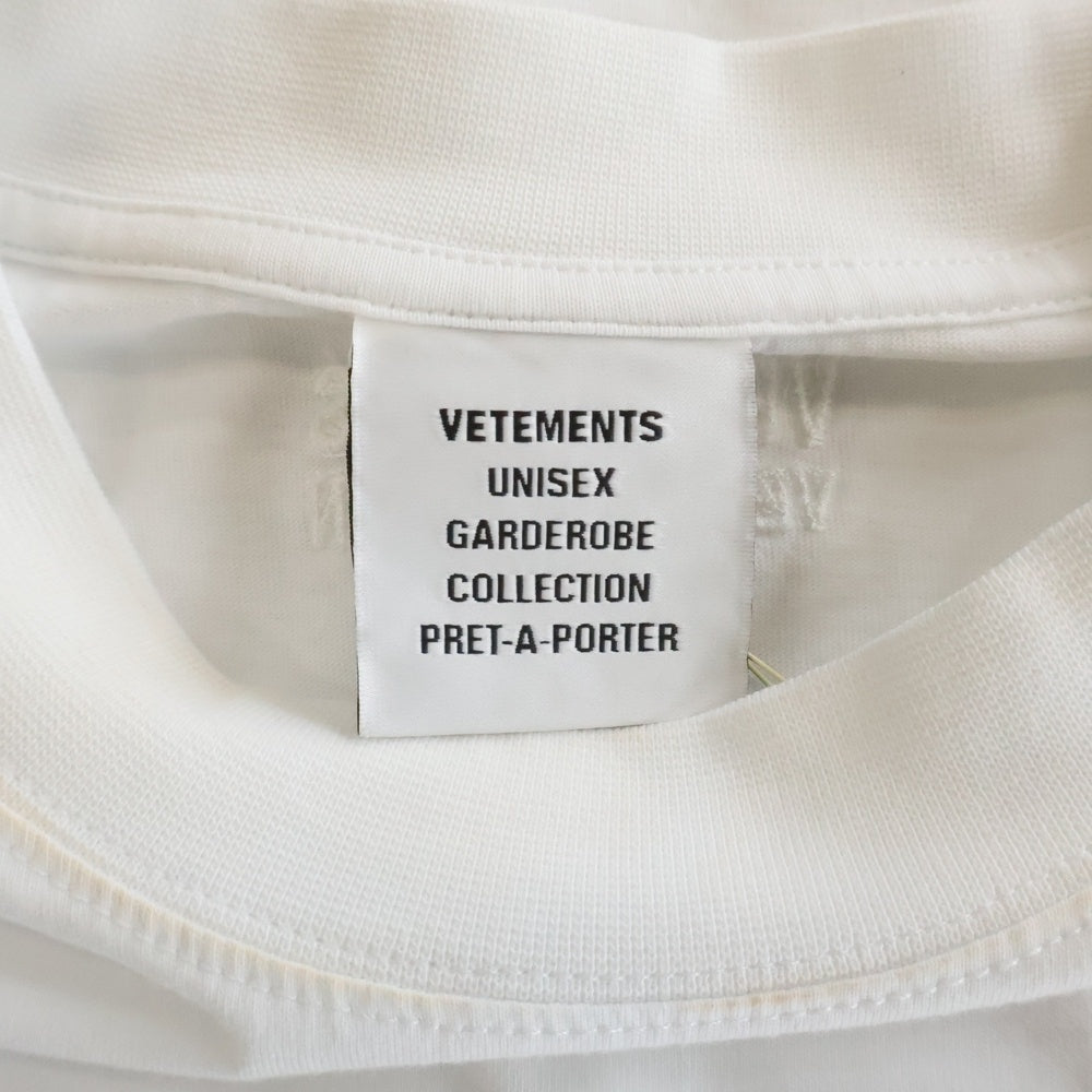 VETEMENTS(ヴェトモン) 25AW BE YOURSELF OVERSIZED T-SHIRT UH76TR350W プリント オーバーサイズ 半袖Tシャツ ホワイト