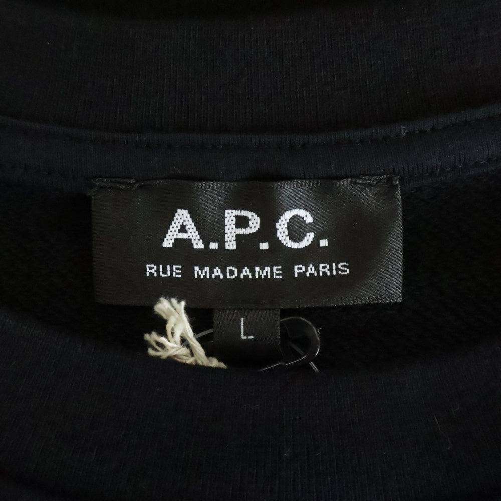 A.P.C(アーペーセー) ロゴ 長袖スウェットトレーナー ブラック 24242-1-95281