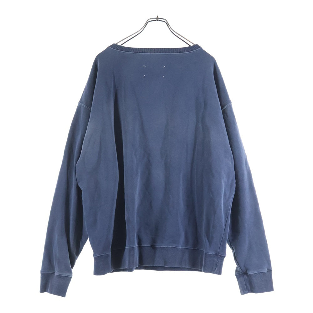 Maison Margiela(メゾンマルジェラ) オーバーサイズ オーバーダイ ロゴ ダメージ加工スウェット S50GU0209 S25570 ブルー