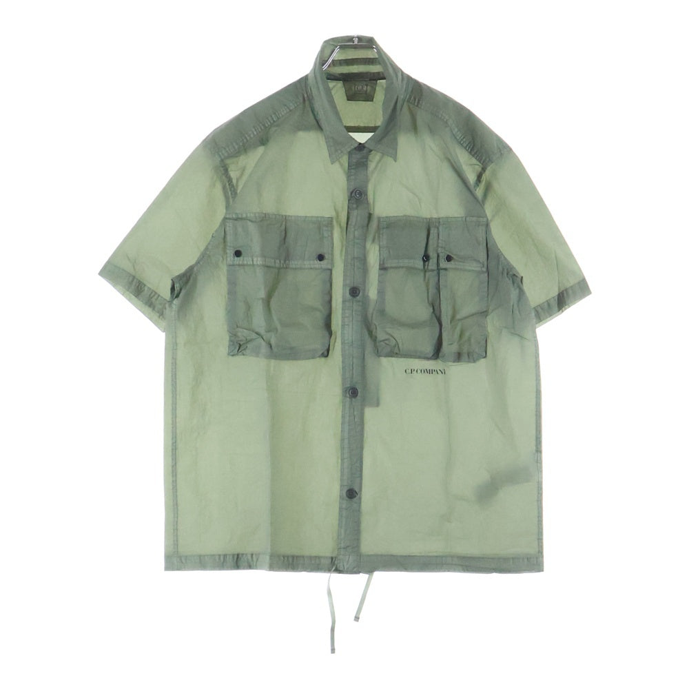 C.P. Company(シーピーカンパニー) WINDOW SHORT SHIRT 14CMSH284A 半袖ボタンシャツ オリーブ