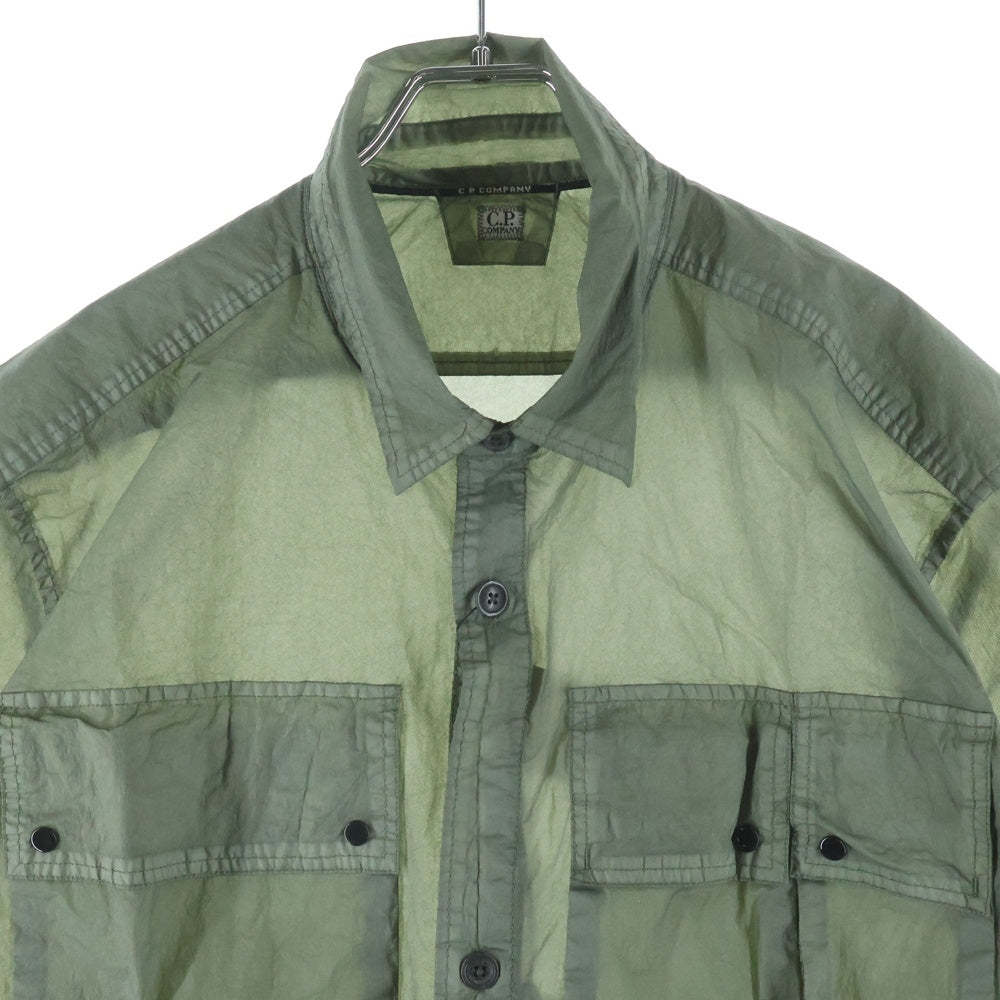 C.P. Company(シーピーカンパニー) WINDOW SHORT SHIRT 14CMSH284A 半袖ボタンシャツ オリーブ
