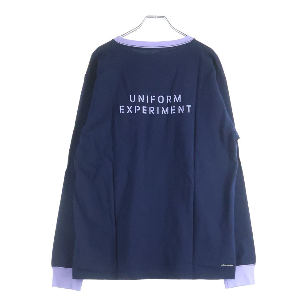 UNIFORM EXPERIMENT(ユニフォームエクスペリメント) 22AW COLOR LIB TEE UE-222038 カラーリブ 長袖Tシャツ ネイビー