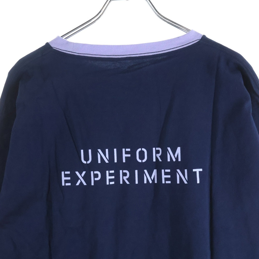 UNIFORM EXPERIMENT(ユニフォームエクスペリメント) 22AW COLOR LIB TEE UE-222038 カラーリブ 長袖Tシャツ ネイビー