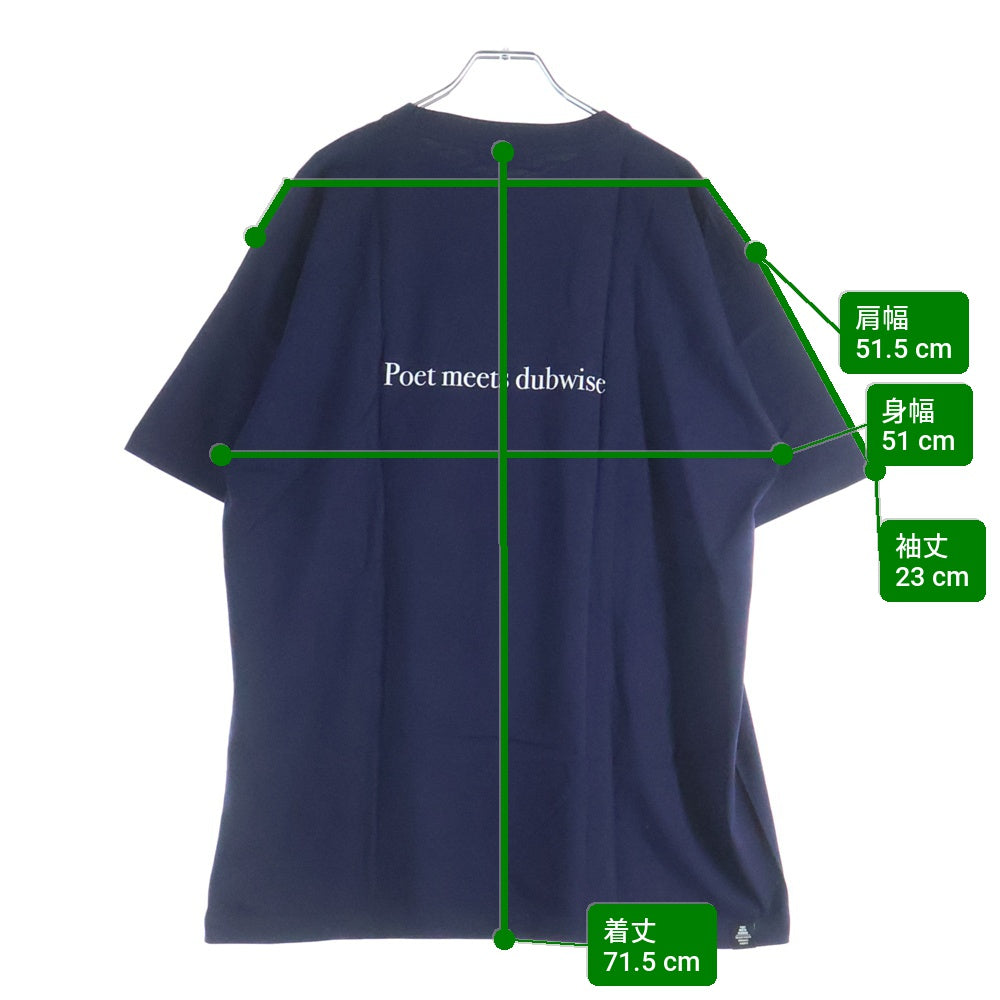 POET MEETS DUBWISE(ポエトミーツダブワイズ) DAWN TEE DAWTS-0310 プリント半袖Tシャツ ダークネイビー