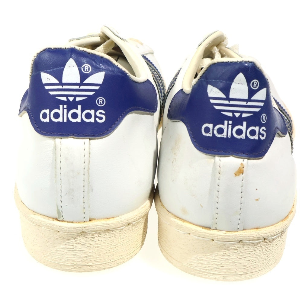 adidas(アディダス) 70～80s SUPER STAR NOS FRANCE ヴィンテージ スーパースター フランス製 ローカットスニーカー ラバーシェルトゥ ホワイト/ブルー US11/JP29cm