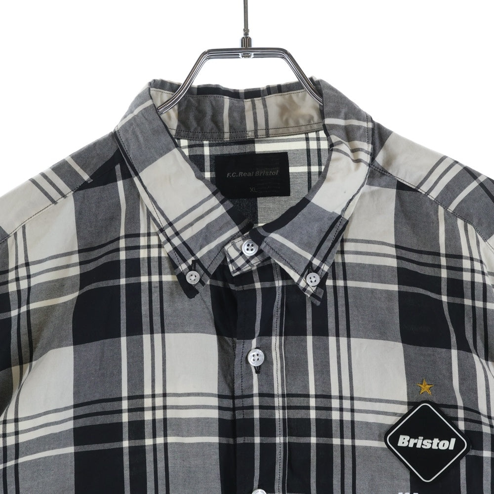 F.C.R.B./F.C.Real Bristol/FCRB(エフシーアールビー/エフシーレアルブリストル) STAR CHECK SHIRT FCRB-160029 バックスタープリント 長袖チェックシャツ ブラック/ホワイト