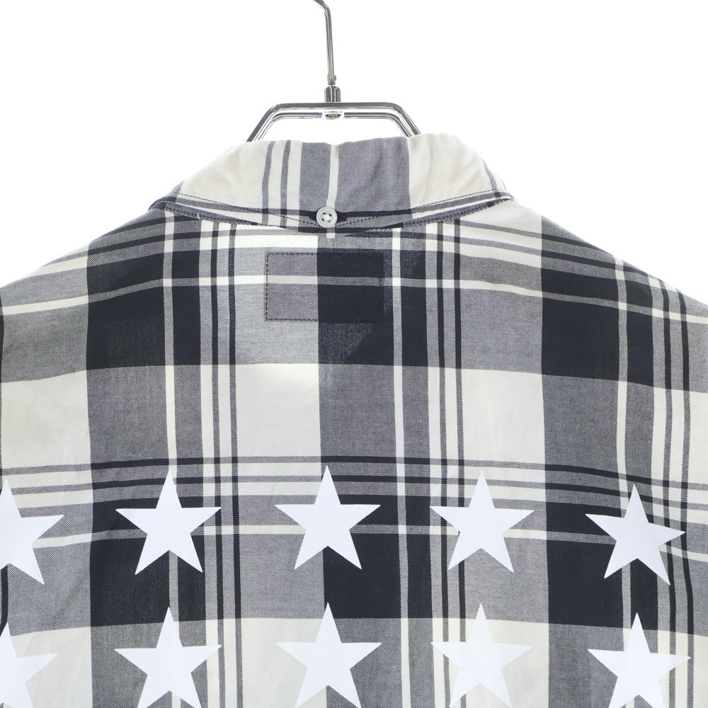 F.C.R.B./F.C.Real Bristol/FCRB(エフシーアールビー/エフシーレアルブリストル) STAR CHECK SHIRT FCRB-160029 バックスタープリント 長袖チェックシャツ ブラック/ホワイト