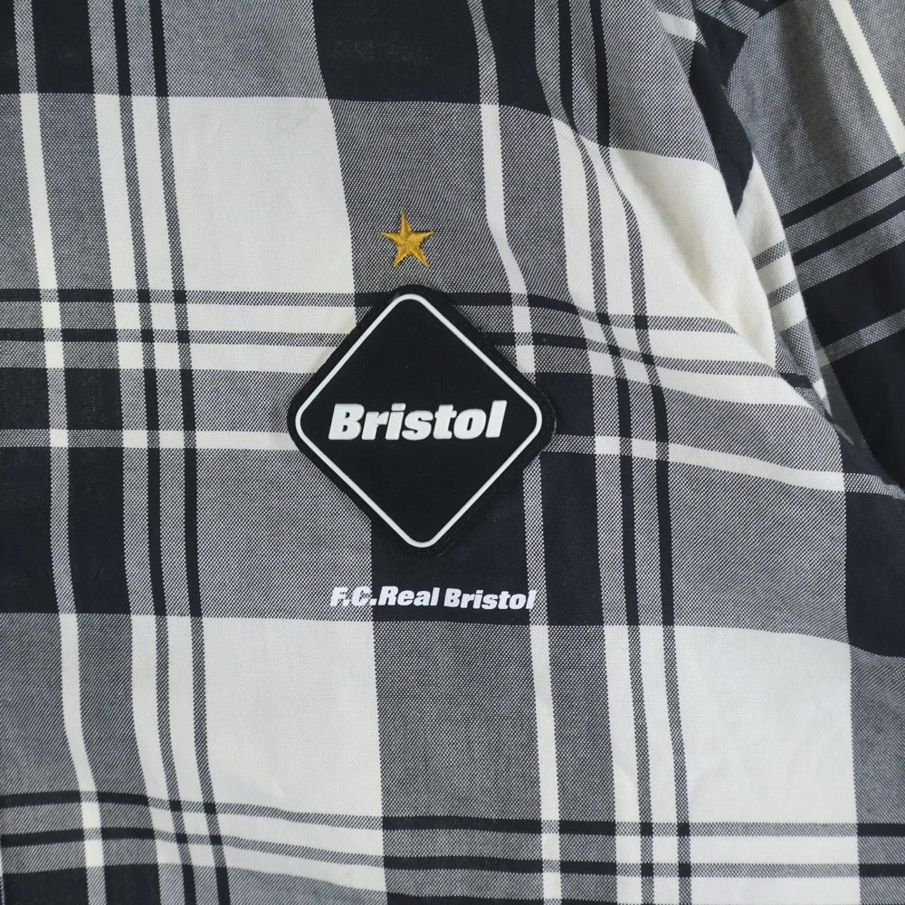 F.C.R.B./F.C.Real Bristol/FCRB(エフシーアールビー/エフシーレアルブリストル) STAR CHECK SHIRT FCRB-160029 バックスタープリント 長袖チェックシャツ ブラック/ホワイト