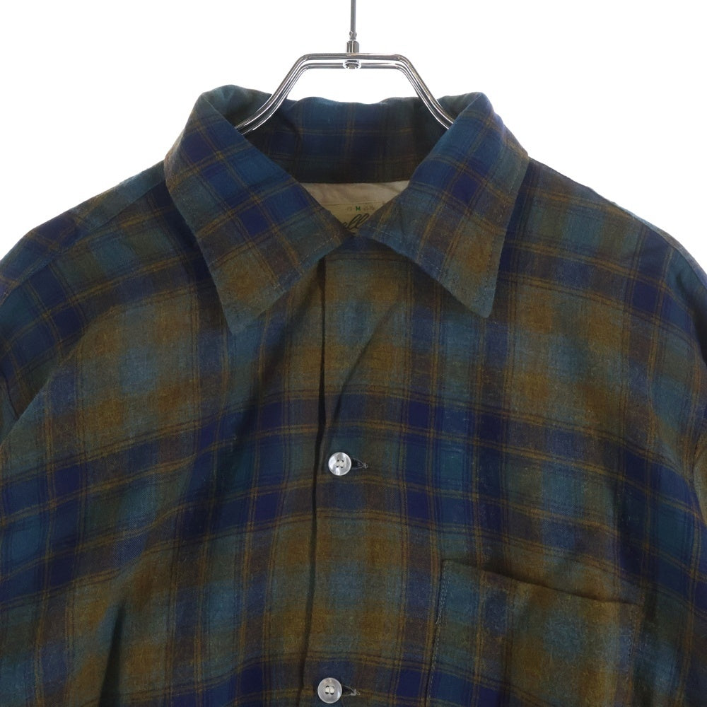 VINTAGE(ヴィンテージ) 60S ARROW CHEVELLA OMBRE CHECK RAYON L/S SHIRTS オンブレチェック レーヨン 長袖 シャツ ブルー/ブラウン